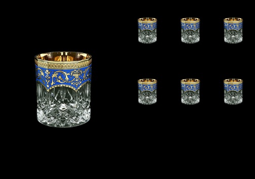 Opera B3 OEGC Whisky Glasses 210ml 6pcs in Flora´s Empire Golden Blue Decor (23-656)