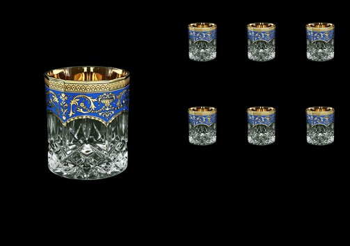 Opera B2 OEGC Whisky Glasses 300ml 6pcs in Flora´s Empire Golden Blue Decor (23-657)