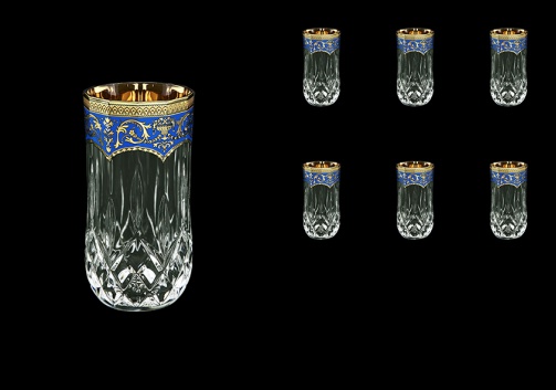 Opera B9 OEGC Water Glasses 240ml 6pcs in Flora´s Empire Golden Blue Decor (23-658)