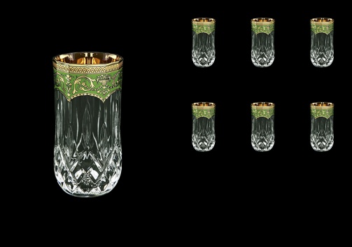 Opera B9 OEGG Water Glasses 240ml 6pcs in Flora´s Empire Golden Green Decor (24-658)