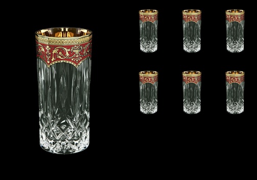 Opera B0 OEGR Water Glasses 350ml 6pcs in Flora´s Empire Golden Red Decor (22-659)