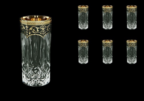 Opera B0 OEGB Water Glasses 350ml 6pcs in Flora´s Empire Golden Black Decor (26-659)