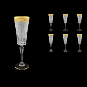 Timeless CFL TNGC S Champagne Fluetes 210ml 6pcs in Romance Golden Classic D.+S (33-131)