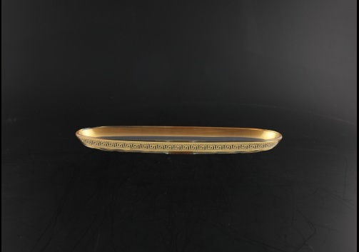 Fenice OT FAGB b Oval Tray 30x9,5cm 1pc in Antique Golden Black Decor (57-688/b)