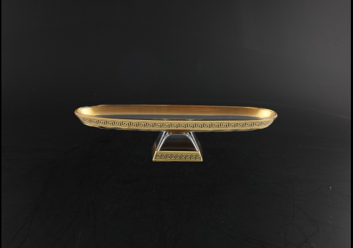 Fenice OTC FAGB b Oval Tray 30x9,5cm 1pc in Antique Golden Black Decor (57-696/b)