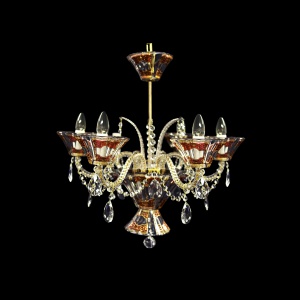 Chandelier Doge CH6 DELR RM 6arms 1pc in Flora´s Empire Golden Red Light (22-4017/6c/L)