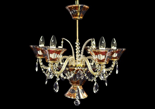 Chandelier Doge CH6 DELR RM 6arms 1pc in Flora´s Empire Golden Red Light (22-4017/6c/L)