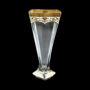 Bohemia Quadro VV QEGW Vase 330,1pc in Flora´s Empire Golden White Decor (21-382)