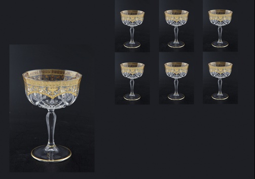 Opera CCH OELK Champagne Bowl 240ml 6pcs in Flora´s Empire Golden Crystal Light (20-619/L)