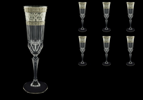 Adagio CFL AASK Champagne Flutes 180ml 6pcs in Allegro Platinum Light Decor (65-1/645/L)