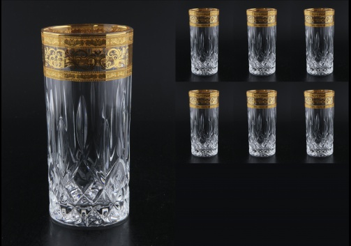 Opera B0 OALK Water Glasses 350ml 6pcs in Allegro Golden Light Decor (65-745/L)