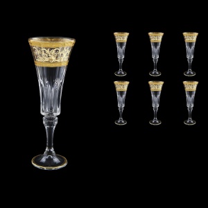 Wellington CFL WALK Champagne Flutes 180ml 6pcs in Allegro Golden Light Decor (65-762/L)