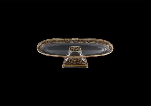 Fenice OTC FELB Oval Tray 30x9,5cm 1pc in Flora´s Empire Golden Black Light D. (26-621/L)