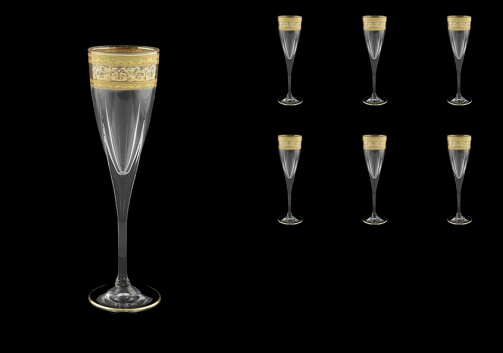 Fusion CFL FALK D Champagne Flutes 170ml 6pcs in Allegro Golden Light Decor (65-775/L)