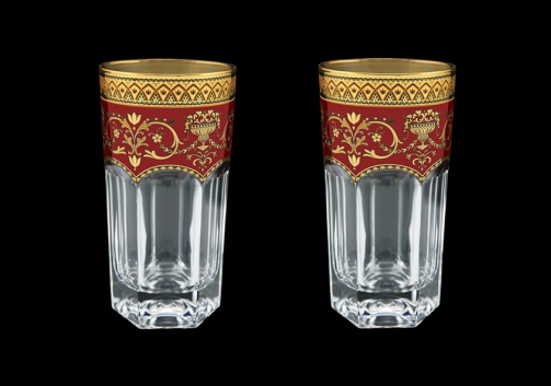 Provenza B0 PEGR Water Glasses 370ml 2pcs in Flora´s Empire Golden Red Decor (22-525/2)