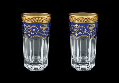 Provenza B0 PEGC Water Glasses 370ml 2pcs in Flora´s Empire Golden Blue Decor (23-525/2)