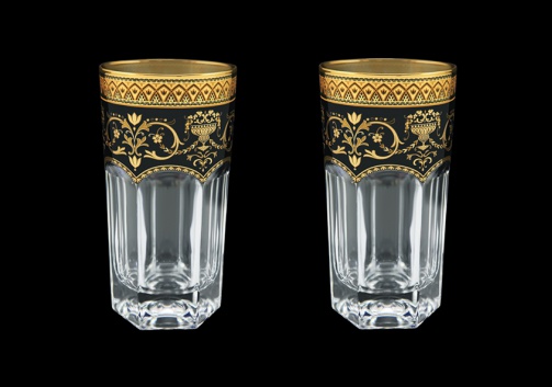 Provenza B0 PEGB Water Glasses 370ml 2pcs in Flora´s Empire Golden Black Decor (26-525/2)