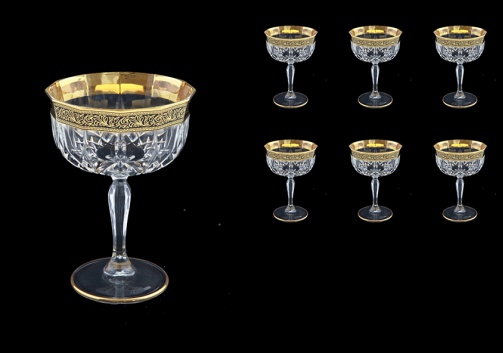 Opera CCH OMGB Champagne Bowl 240ml 6pcs in Lilit Golden Black Decor (31-156)
