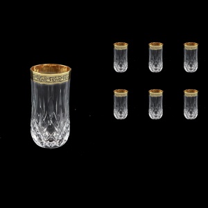 Opera B9 OMGB Water Glasses 240ml 6pcs in Lilit Golden Black Decor (31-158)