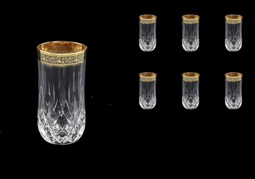 Opera B9 OMGB Water Glasses 240ml 6pcs in Lilit Golden Black Decor (31-158)