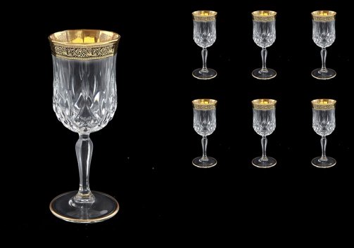 Opera C3 OMGB Wine Glasses 160ml 6pcs in Lilit Golden Black Decor (31-155)