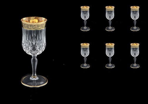 Opera C4 OMGB Wine Glasses 120ml 6pcs in Lilit Golden Black Decor (31-154)