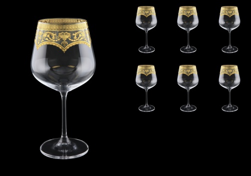 Strix CWR SELK Red Wine Glasses in Flora´s Empire Golden Crystal L 600ml, 6pcs (20-2216/L)