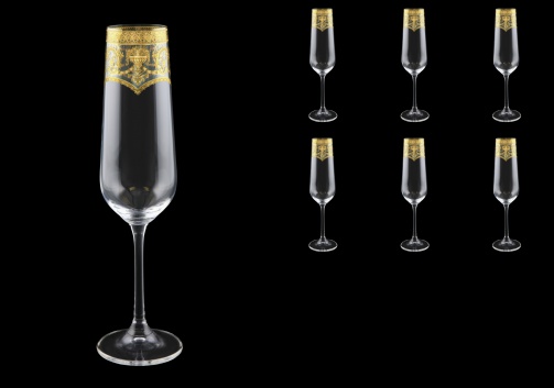 Strix CFL SELK Champagne Flute in Flora´s Empire Golden Crystal L, 200ml, 6pcs (20-2210/L)