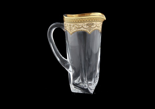 Bohemia Quadro J QEGI Jug 1100ml 1pc in Flora´s Empire Gold. Ivory D. (25-340)