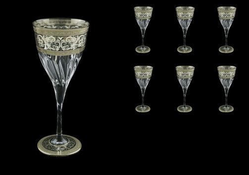 Fluente C3 FASK D Wine Glasses 265ml 6pcs in Allegro Platinum Light Decor+D (66-1/749/L)