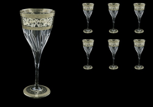 Fluente C2 FASK D Wine Glasses 291ml 6pcs in Allegro Platinum Light Decor+D (66-1/750/L)