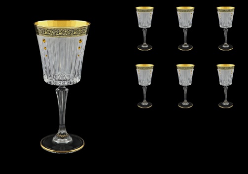 Timeless C2 TMGB SKTO Wine Glasses 298ml 6pcs in Lilit Golden Black+SKTO (31-130/bKTO)
