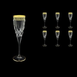 Trix CFL TMGB Champagne Flutes 120ml 6pcs in Lilit Golden Black Decor (31-810)