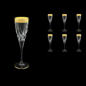 Trix CFL TNGC Champagne Flutes 120ml 6pcs in Romance Golden Classic Decor (33-810)