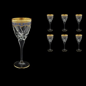 Trix C2 TEGC Wine Glasses 240ml 6pcs in Flora´s Empire Golden Blue Decor (23-563)
