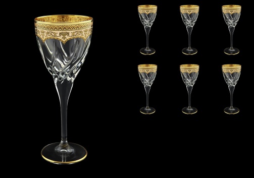Trix C2 TEGI Wine Glasses 240ml 6pcs in Flora´s Empire Golden Ivory Decor (25-563)