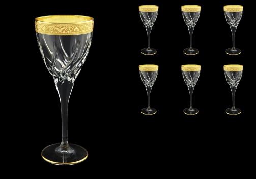 Trix C2 TNGC Wine Glasses 240ml 6pcs in Romance Golden Classic Decor (33-809)