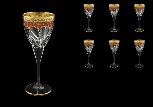 Trix C3 TEGR Wine Glasses 180ml 6pcs in Flora´s Empire Golden Red Decor (22-562)