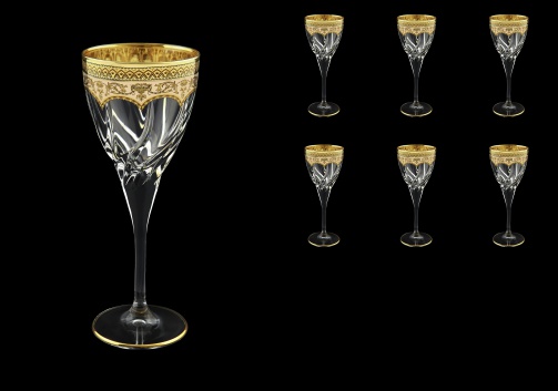 Trix C3 TEGI Wine Glasses 180ml 6pcs in Flora´s Empire Golden Ivory Decor (25-562)