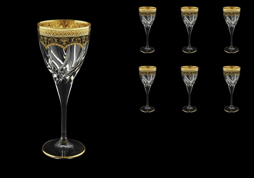 Trix C3 TEGB Wine Glasses 180ml 6pcs in Flora´s Empire Golden Black Decor (26-562)