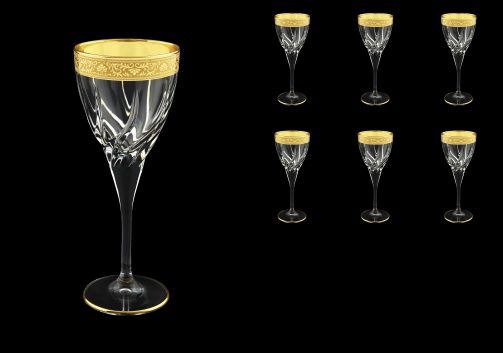 Trix C3 TNGC Wine Glasses 180ml 6pcs in Romance Golden Classic Decor (33-808)