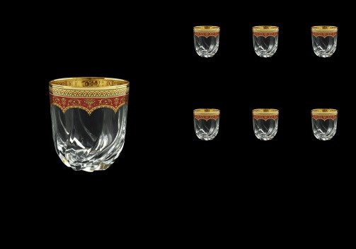 Trix B3 TEGR Whisky Glasses 290ml 6pcs in Flora´s Empire Golden Red Decor (22-565)