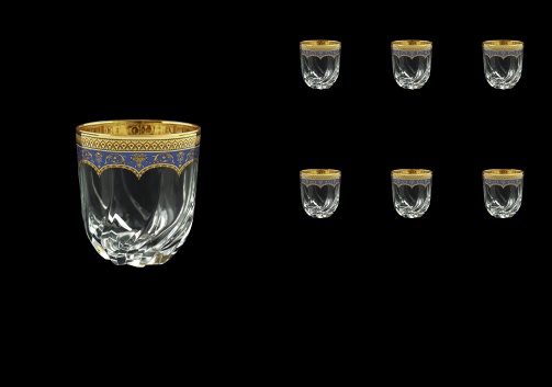 Trix B3 TEGC Whisky Glasses 290ml 6pcs in Flora´s Empire Golden Blue Decor (23-565)