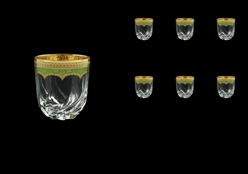 Trix B3 TEGG Whisky Glasses 290ml 6pcs in Flora´s Empire Golden Green Decor (24-565)