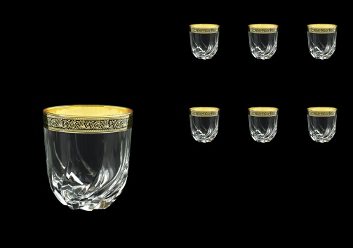 Trix B2 TMGB Whisky Glasses 400ml 6pcs in Lilit Golden Black Decor (31-812)