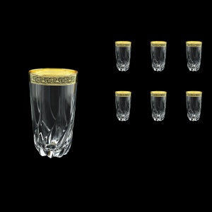 Trix B0 TMGB Water Glasses 470ml 6pcs in Lilit Golden Black Decor (31-813)