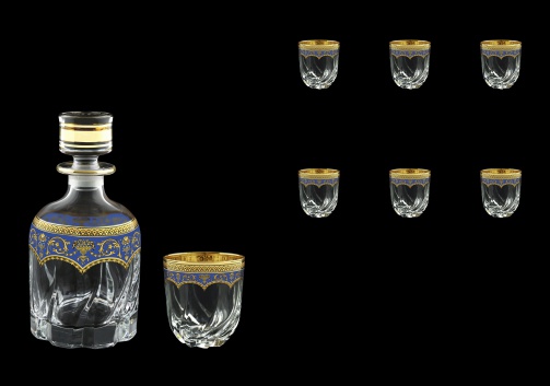 Trix Set WD+B3 TEGC Whisky Set 800ml+6x290ml in Flora´s Empire Gold. Blue D. (23-569/565)