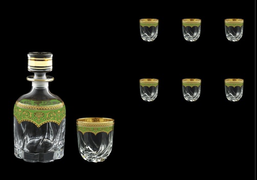 Trix Set WD+B3 TEGG Whisky Set 800ml+6x290ml in Flora´s Empire Gold. Green D. (24-569/565)