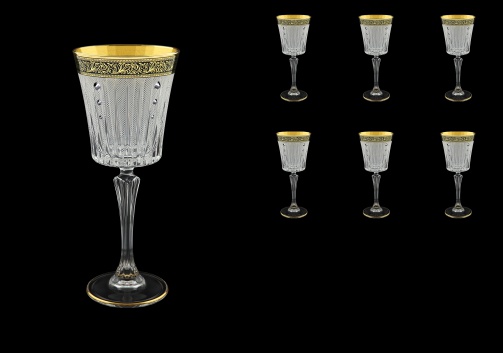 Timeless C3 TMGB SKCR Wine Glasses 227ml 6pcs in Lilit Gold. Black D.+SKCR (31-129/bKCR)