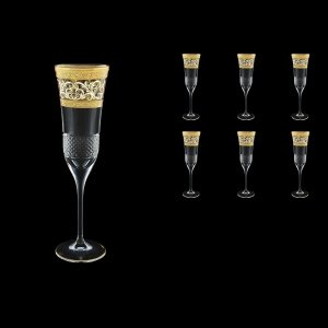 Fiesole CFL FALK Champagne Flutes 170ml 6pcs in Allegro Golden Light Decor (65-832/L)